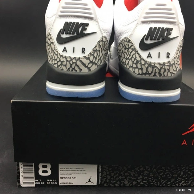 Rep Onekick Jordan3 923096- Free Tailored Throw White 3851 Cement Line 1015
